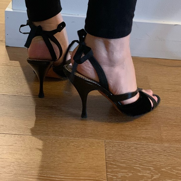 Tom Ford for YSL Rive Gauche black velvet strappy sandals - Picture 5 of 13